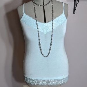 Vanity light blue lace accent camisole